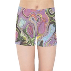 Retro Background Colorful Hippie Kids Sports Shorts