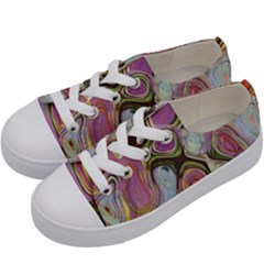 Retro Background Colorful Hippie Kids  Low Top Canvas Sneakers