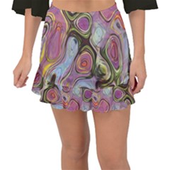 Retro Background Colorful Hippie Fishtail Mini Chiffon Skirt