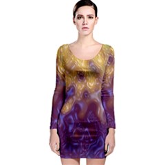 Fractal Rendering Background Long Sleeve Bodycon Dress