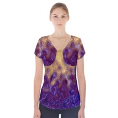 Fractal Rendering Background Short Sleeve Front Detail Top by Sapixe