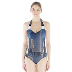 Skyscraper Skyscrapers Building Halter Swimsuit