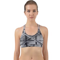 Architecture Stairs Steel Abstract Back Web Sports Bra by Sapixe