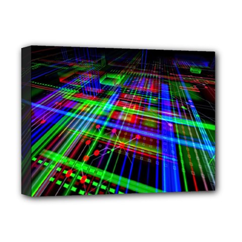 Electronics Board Computer Trace Deluxe Canvas 16  X 12   by Sapixe