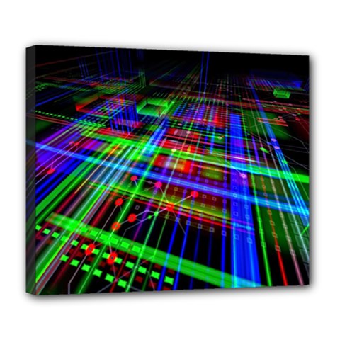 Electronics Board Computer Trace Deluxe Canvas 24  X 20   by Sapixe