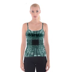 Abstract Perspective Background Spaghetti Strap Top