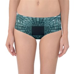 Abstract Perspective Background Mid-waist Bikini Bottoms by Sapixe