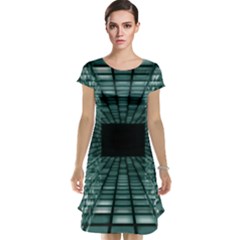 Abstract Perspective Background Cap Sleeve Nightdress