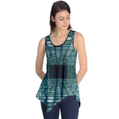 Abstract Perspective Background Sleeveless Tunic by Sapixe