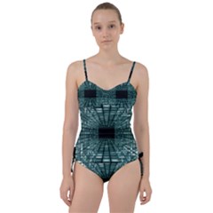 Abstract Perspective Background Sweetheart Tankini Set by Sapixe