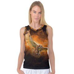 Art Creative Graphic Arts Owl Women s Basketball Tank Top by Sapixe