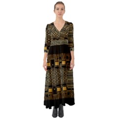 Board Digitization Circuits Button Up Boho Maxi Dress