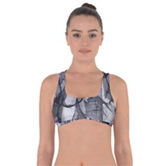 Abstract Black And White Background Got No Strings Sports Bra