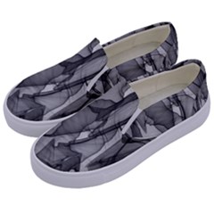 Abstract Black And White Background Kids  Canvas Slip Ons