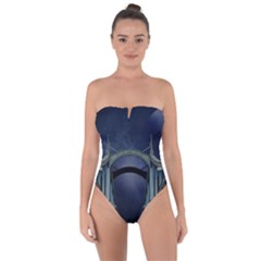 Bridge Mars Space Planet Tie Back One Piece Swimsuit