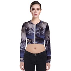 Mountains Moon Earth Space Bomber Jacket