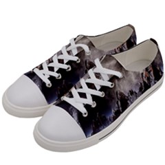 Mountains Moon Earth Space Women s Low Top Canvas Sneakers