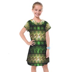 Fractal Art Digital Art Kids  Drop Waist Dress by Sapixe