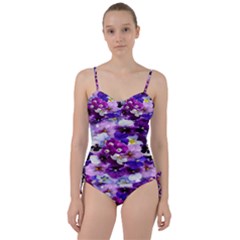 Graphic Background Pansy Easter Sweetheart Tankini Set by Sapixe