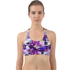 Graphic Background Pansy Easter Back Web Sports Bra by Sapixe