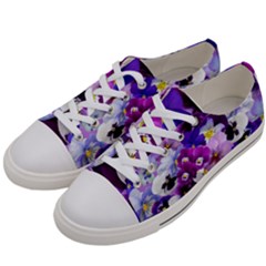Graphic Background Pansy Easter Women s Low Top Canvas Sneakers