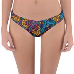 Grubby Colors Kaleidoscope Pattern Reversible Hipster Bikini Bottoms