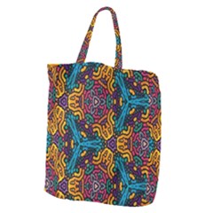 Grubby Colors Kaleidoscope Pattern Giant Grocery Zipper Tote