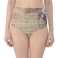 Art Collage Design Colorful Color High-waist Bikini Bottoms