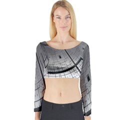 Graphic Design Background Long Sleeve Crop Top