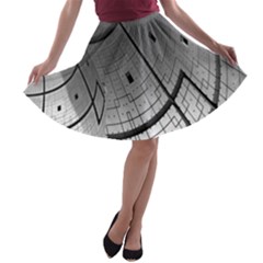 Graphic Design Background A-line Skater Skirt