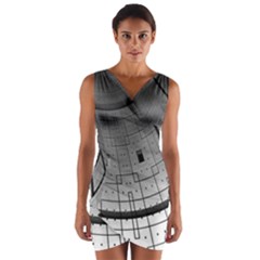 Graphic Design Background Wrap Front Bodycon Dress