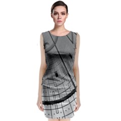 Graphic Design Background Sleeveless Velvet Midi Dress