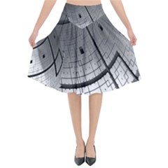 Graphic Design Background Flared Midi Skirt