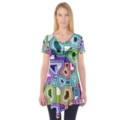 Board Interfaces Digital Global Short Sleeve Tunic  by Sapixe