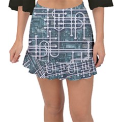 Board Circuit Control Center Fishtail Mini Chiffon Skirt by Sapixe