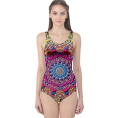 Background Fractals Surreal Design One Piece Swimsuit by Sapixe