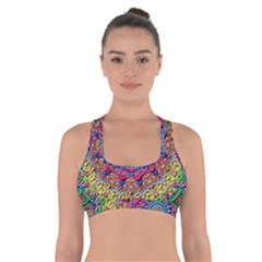 Background Fractals Surreal Design Cross Back Sports Bra