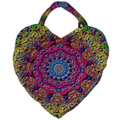 Background Fractals Surreal Design Giant Heart Shaped Tote