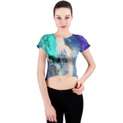 Blue Sensations Crew Neck Crop Top by Art2City