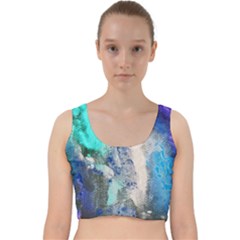 Blue Sensations Velvet Racer Back Crop Top by Art2City