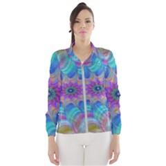 Fractal Curve Decor Twist Twirl Wind Breaker (women) by Sapixe