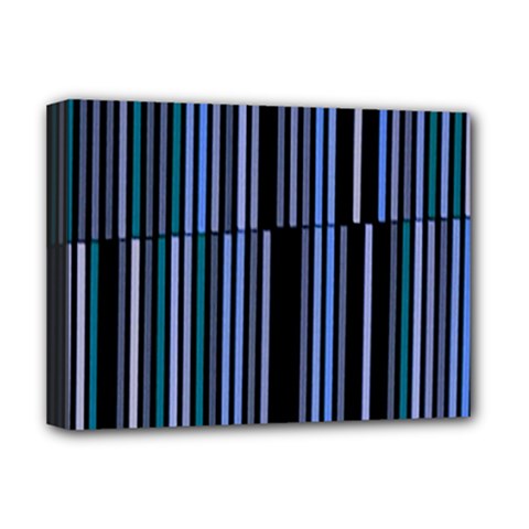 Shades Of Blue Stripes Striped Pattern Deluxe Canvas 16  X 12   by yoursparklingshop
