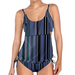 Shades Of Blue Stripes Striped Pattern Tankini Set by yoursparklingshop