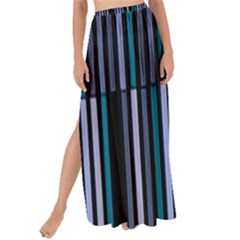 Shades Of Blue Stripes Striped Pattern Maxi Chiffon Tie-up Sarong by yoursparklingshop