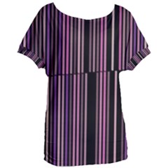 Shades Of Pink And Black Striped Pattern Women s Oversized Tee by yoursparklingshop