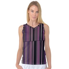 Shades of Pink and Black Striped Pattern Women s Basketball Tank Top