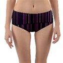 Shades of Pink and Black Striped Pattern Reversible Mid-Waist Bikini Bottoms View3