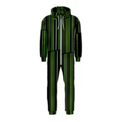 Shades Of Green Stripes Striped Pattern Hooded Jumpsuit (kids) by yoursparklingshop