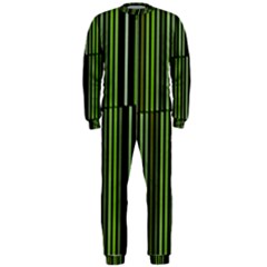 Shades Of Green Stripes Striped Pattern Onepiece Jumpsuit (men)  by yoursparklingshop