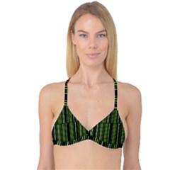 Shades Of Green Stripes Striped Pattern Reversible Tri Bikini Top by yoursparklingshop